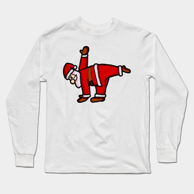 Santa Claus Doing Yoga Long Sleeve T-Shirt by KsuAnn